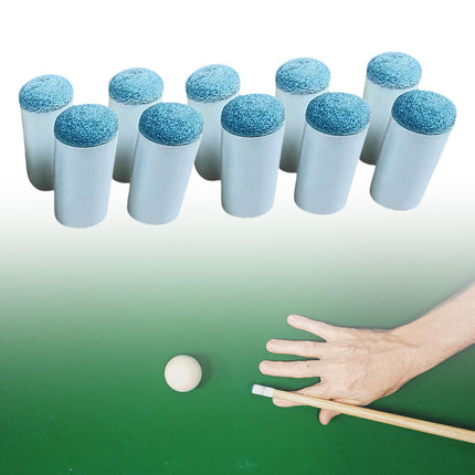 10Pcs Billiard Pool Cue Tips Lightweight Portable Slip on Billiards Cue Tips Blue