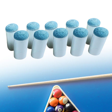10Pcs Billiard Pool Cue Tips Lightweight Portable Slip on Billiards Cue Tips Blue