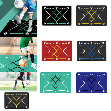 Football Footstep Training Mat Pad Ball Control Training for Athletes Adults Black Green