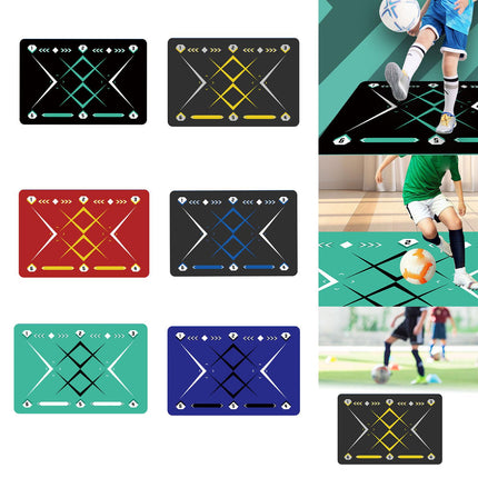 Football Footstep Training Mat Pad Ball Control Training for Athletes Adults Black Green