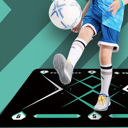 Football Footstep Training Mat Pad Ball Control Training for Athletes Adults Black Green