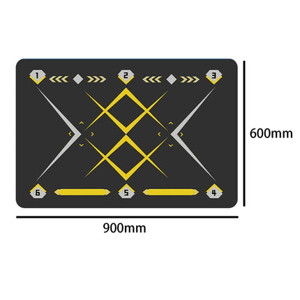 Football Footstep Training Mat Pad Ball Control Training for Athletes Adults Black Yellow
