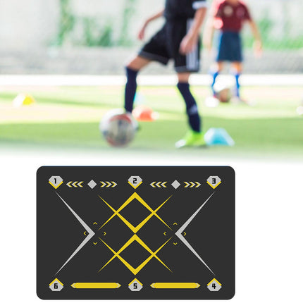 Football Footstep Training Mat Pad Ball Control Training for Athletes Adults Black Yellow