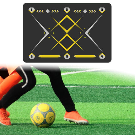 Football Footstep Training Mat Pad Ball Control Training for Athletes Adults Black Yellow