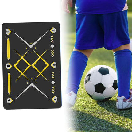 Football Footstep Training Mat Pad Ball Control Training for Athletes Adults Black Yellow