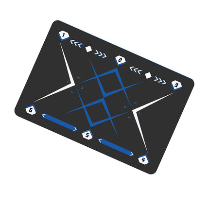 Football Footstep Training Mat Pad Ball Control Training for Athletes Adults Black Blue