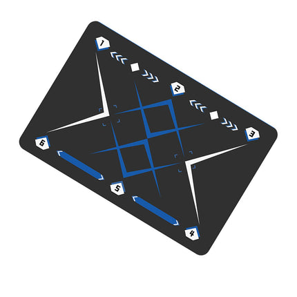 Football Footstep Training Mat Pad Ball Control Training for Athletes Adults Black Blue