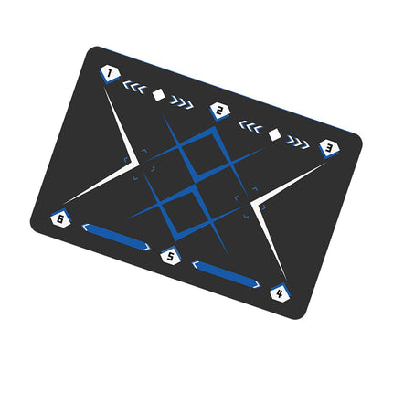 Football Footstep Training Mat Pad Ball Control Training for Athletes Adults Black Blue