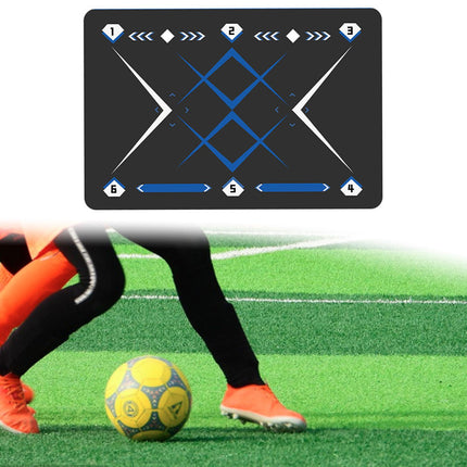 Football Footstep Training Mat Pad Ball Control Training for Athletes Adults Black Blue