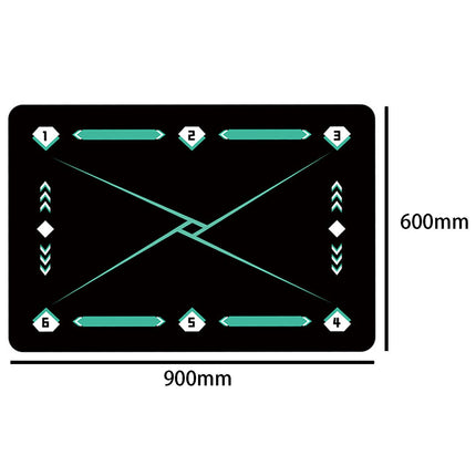 Football Footstep Training Mat Dribble Training Mat for Kids Children Adults Black
