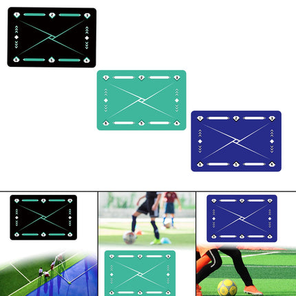 Football Footstep Training Mat Dribble Training Mat for Kids Children Adults Black