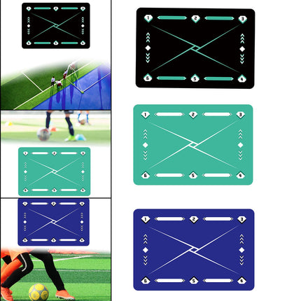 Football Footstep Training Mat Dribble Training Mat for Kids Children Adults Black