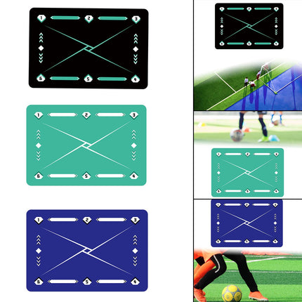 Football Footstep Training Mat Dribble Training Mat for Kids Children Adults Black