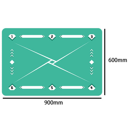 Football Footstep Training Mat Dribble Training Mat for Kids Children Adults Green