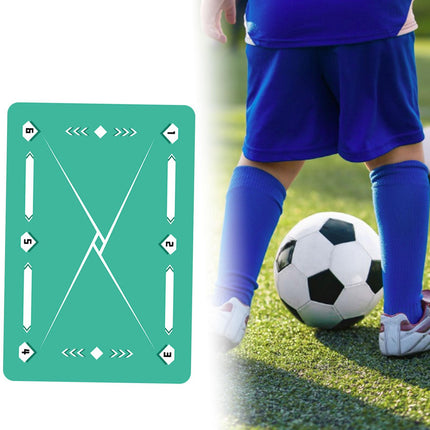 Football Footstep Training Mat Dribble Training Mat for Kids Children Adults Green