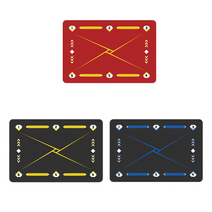 Football Footstep Training Mat Pad Dribble Training Mat for Indoor Household Red Yellow