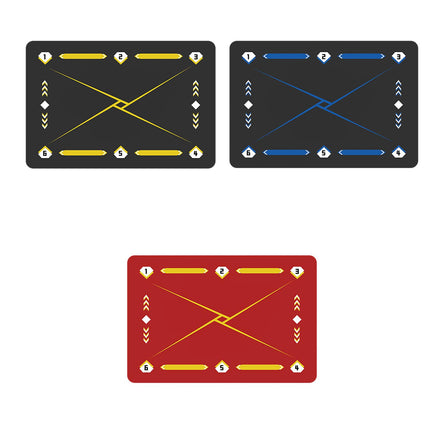 Football Footstep Training Mat Pad Dribble Training Mat for Indoor Household Red Yellow