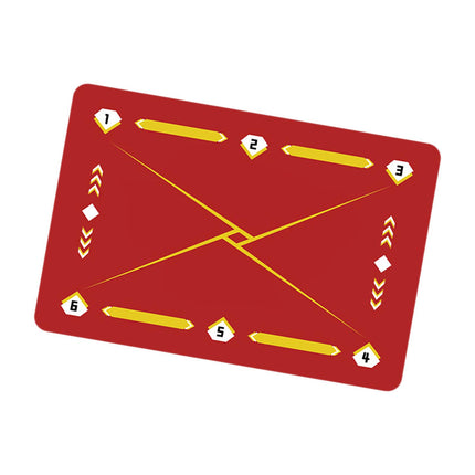 Football Footstep Training Mat Pad Dribble Training Mat for Indoor Household Red Yellow