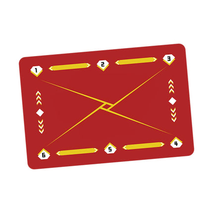 Football Footstep Training Mat Pad Dribble Training Mat for Indoor Household Red Yellow