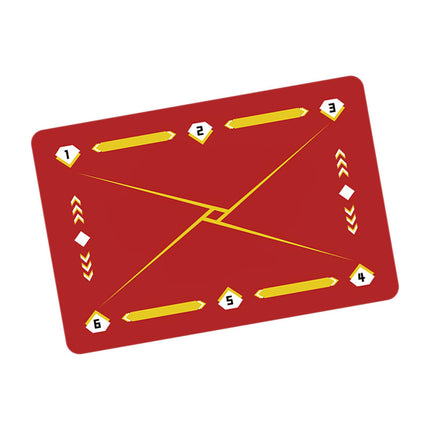 Football Footstep Training Mat Pad Dribble Training Mat for Indoor Household Red Yellow