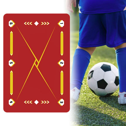 Football Footstep Training Mat Pad Dribble Training Mat for Indoor Household Red Yellow