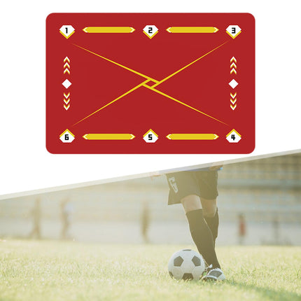 Football Footstep Training Mat Pad Dribble Training Mat for Indoor Household Red Yellow