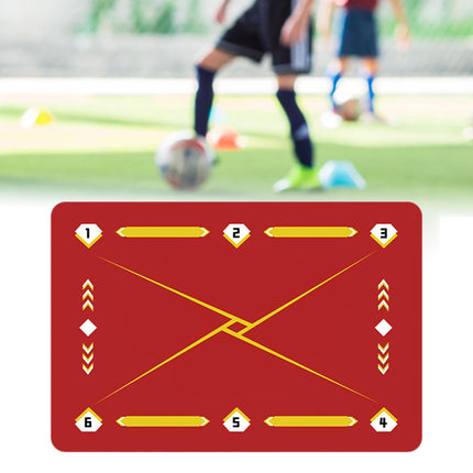 Football Footstep Training Mat Pad Dribble Training Mat for Indoor Household Red Yellow
