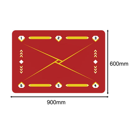 Football Footstep Training Mat Pad Dribble Training Mat for Indoor Household Red Yellow