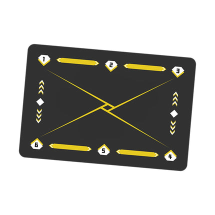 Football Footstep Training Mat Pad Dribble Training Mat for Indoor Household Black Yellow