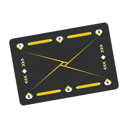 Football Footstep Training Mat Pad Dribble Training Mat for Indoor Household Black Yellow