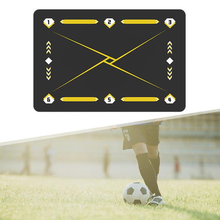 Football Footstep Training Mat Pad Dribble Training Mat for Indoor Household Black Yellow