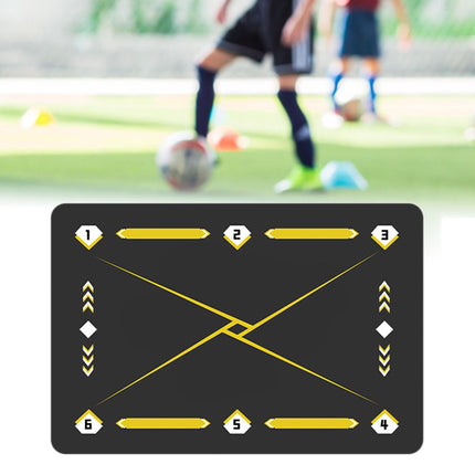 Football Footstep Training Mat Pad Dribble Training Mat for Indoor Household Black Yellow