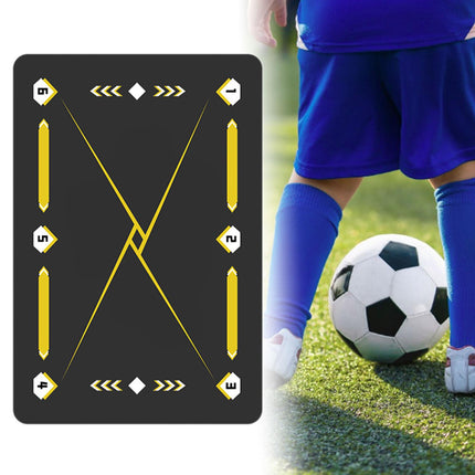 Football Footstep Training Mat Pad Dribble Training Mat for Indoor Household Black Yellow
