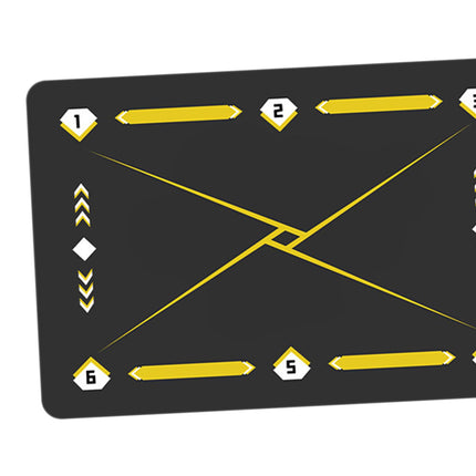 Football Footstep Training Mat Pad Dribble Training Mat for Indoor Household Black Yellow