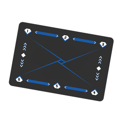 Football Footstep Training Mat Pad Dribble Training Mat for Indoor Household Black Blue