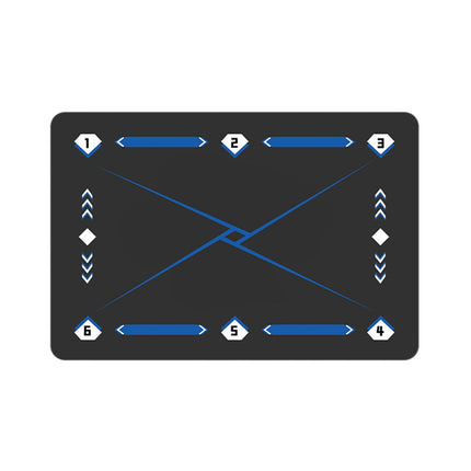 Football Footstep Training Mat Pad Dribble Training Mat for Indoor Household Black Blue