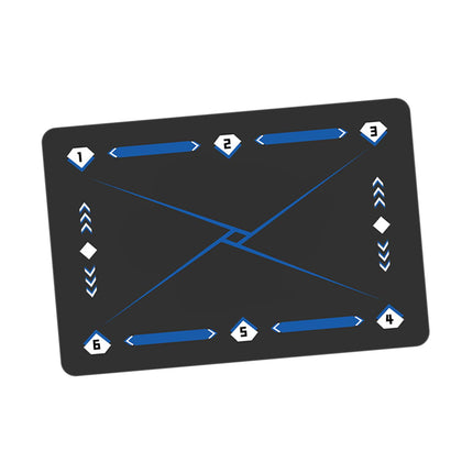 Football Footstep Training Mat Pad Dribble Training Mat for Indoor Household Black Blue