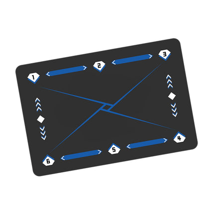 Football Footstep Training Mat Pad Dribble Training Mat for Indoor Household Black Blue