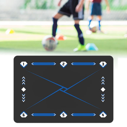 Football Footstep Training Mat Pad Dribble Training Mat for Indoor Household Black Blue