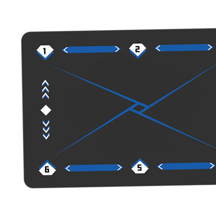 Football Footstep Training Mat Pad Dribble Training Mat for Indoor Household Black Blue