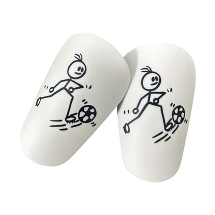 2Pcs Mini Soccer Shin Guards Portable Shin Pads Calf Guards Soccer Equipment White