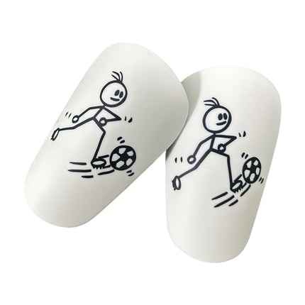 2Pcs Mini Soccer Shin Guards Portable Shin Pads Calf Guards Soccer Equipment White