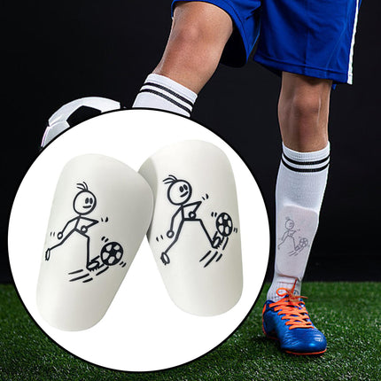 2Pcs Mini Soccer Shin Guards Portable Shin Pads Calf Guards Soccer Equipment White