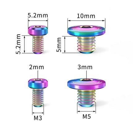 4Pcs Bicycle Brake Lever Screws Set Road Bike Bike Oil Cylinder Cover Screws Colorful