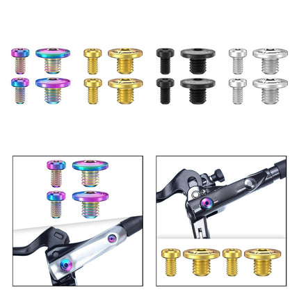 4Pcs Bicycle Brake Lever Screws Set Road Bike Bike Oil Cylinder Cover Screws Colorful