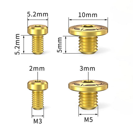 4Pcs Bicycle Brake Lever Screws Set Road Bike Bike Oil Cylinder Cover Screws Gold