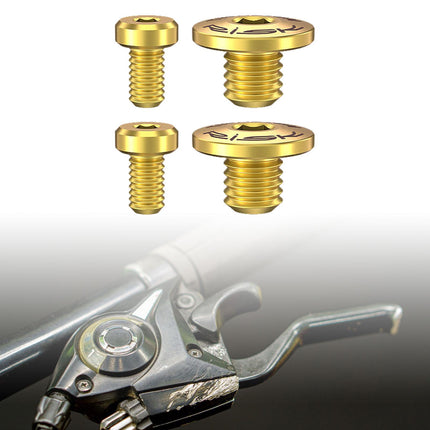 4Pcs Bicycle Brake Lever Screws Set Road Bike Bike Oil Cylinder Cover Screws Gold