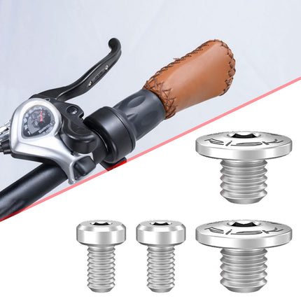 4Pcs Bicycle Brake Lever Screws Set Road Bike Bike Oil Cylinder Cover Screws Titanium Color