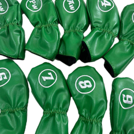 9Pcs Golf Iron Headcovers Fashion Golf Accessories Golf Iron Head Protectors Green