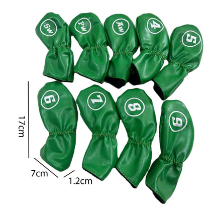 9Pcs Golf Iron Headcovers Fashion Golf Accessories Golf Iron Head Protectors Green